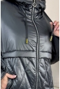 Женское пальто из текстиля с капюшоном 8024090-7