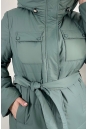 Женское пальто из текстиля с капюшоном 8024098-6